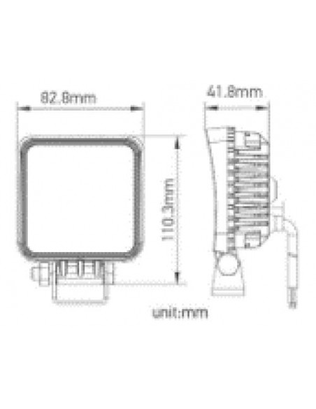 Hollex Werklamp IP67 Schakelaar 10-30V zwart