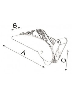 Boegroller scharnierend RVS div. maten 2