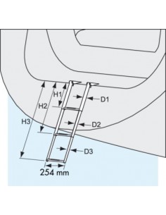 Telescopische zwemtrap opvouwbaar RVS 3 treden 2