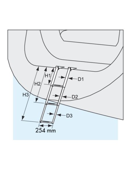 Telescopische zwemtrap opvouwbaar RVS 3 treden