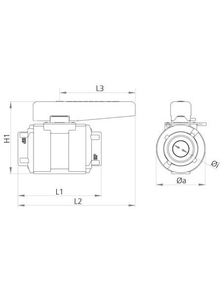 91371 of 91369 Kogelafsluiter compact 3/4" of 1/2"