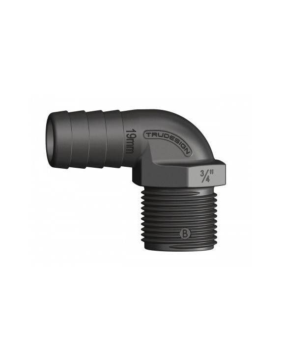 Slangtule met schroefdraad 90° compact div. maten