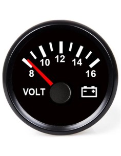Hollex Voltmeter Zwart 8-16V