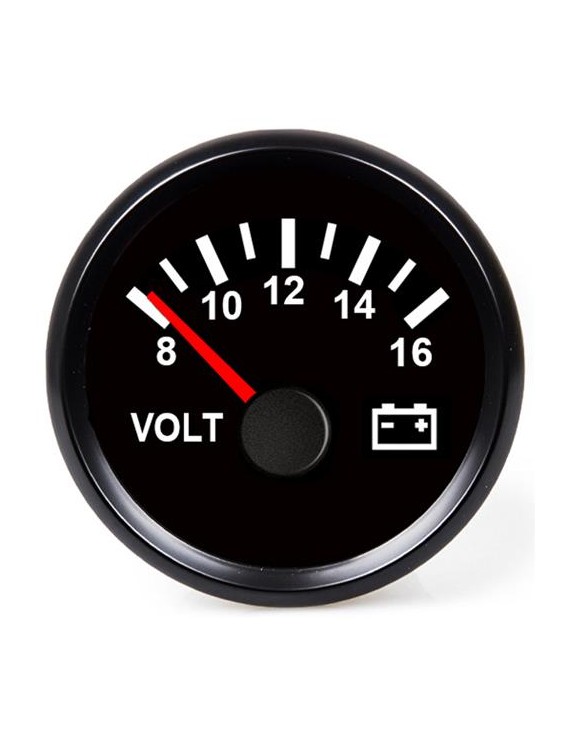 Hollex Voltmeter Zwart 8-16V