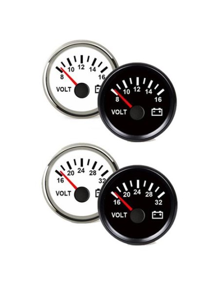 Hollex Voltmeter Zwart 8-16V