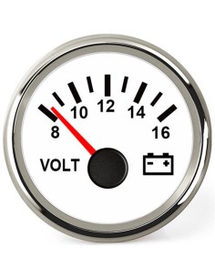 Hollex Voltmeter Wit/RVS 8-16V