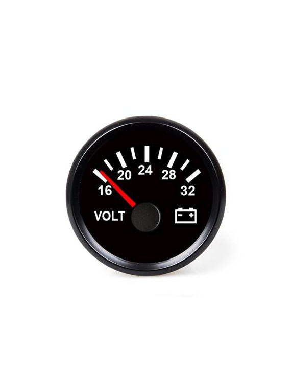 Hollex Voltmeter Zwart 18-32V