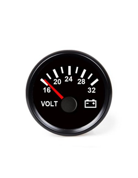 Hollex Voltmeter Zwart 18-32V
