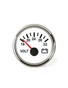 Hollex Voltmeter Wit/RVS 18-32V