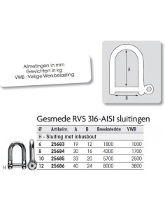 D sluiting rvs inbus 2