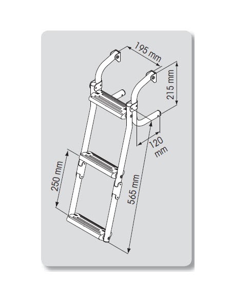 Zwemtrap RVS smal 3 trede