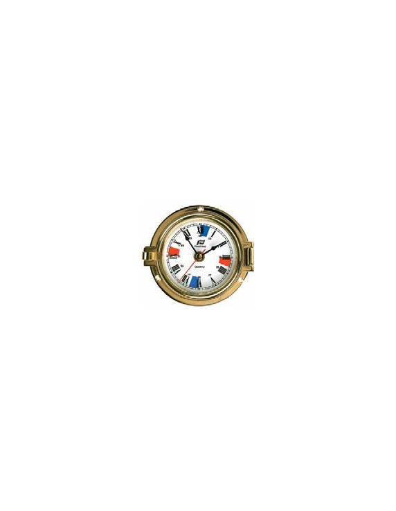 Klok, baro-, thermo hygrometer koper 3"