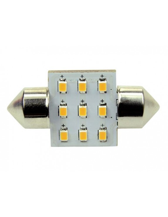 9xSMD-Buis LED 9 FESTOON 10-30V 31MM 2700K