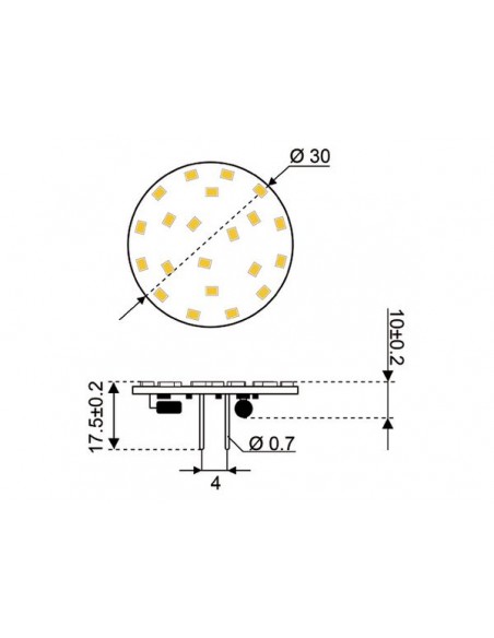 12xSMD-G4 achter LED 21 10-30V G4-RUG 2700K