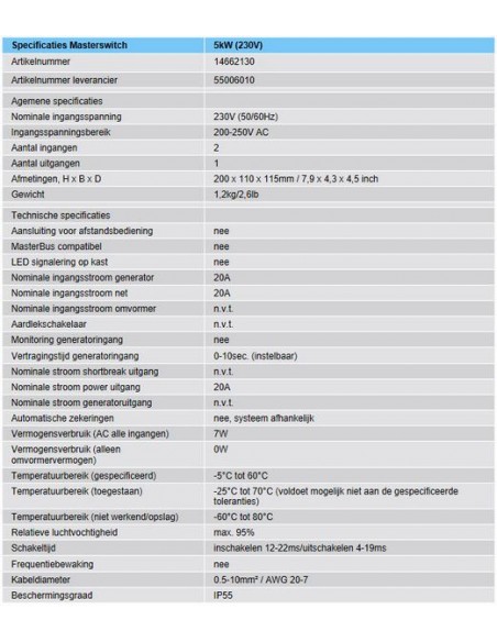 55006010 Masterswitch 5 kW