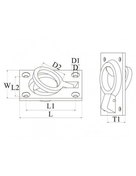 Luikring rvs flush  63x44mm