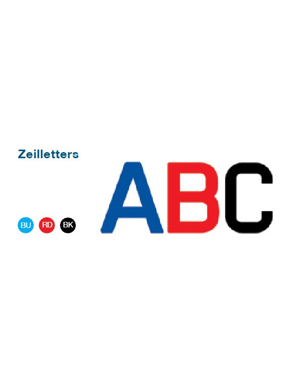 Zeilletters 230 mm zwart