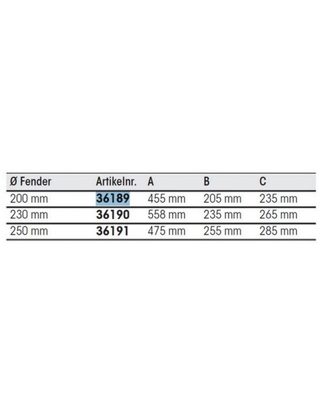 Fenderhouder voor 1-fender div. maten