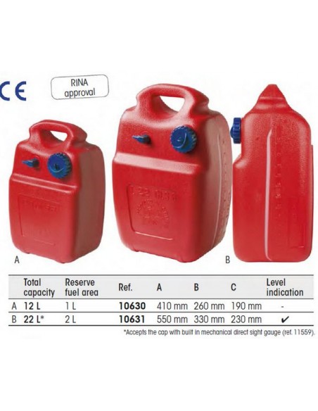 Buitenboordmotor brandstoftank 12 of 22 L