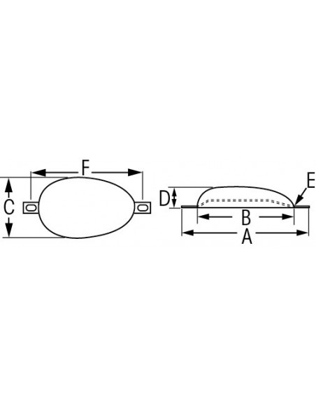 Half-eivormie anodes zink