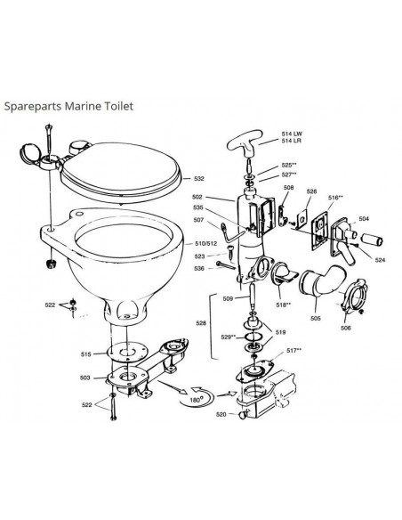 RM69 onderdelen Marine handtoilet 